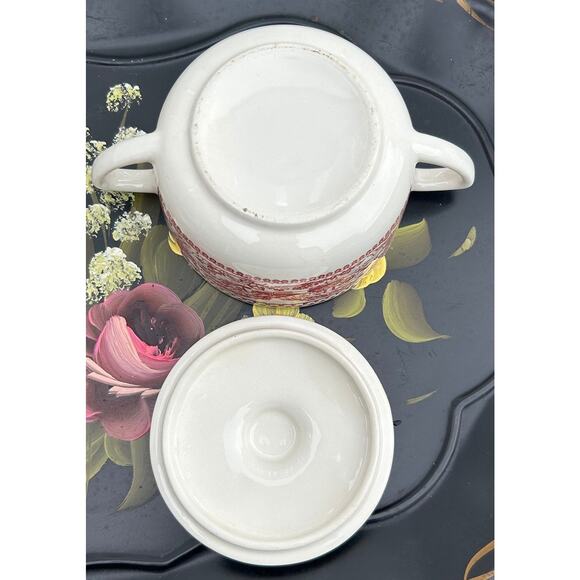 Cream and Sugar Bowl Set Memory Lane Pink/White Wedding Mom Gift Royal China - Picture 9 of 10